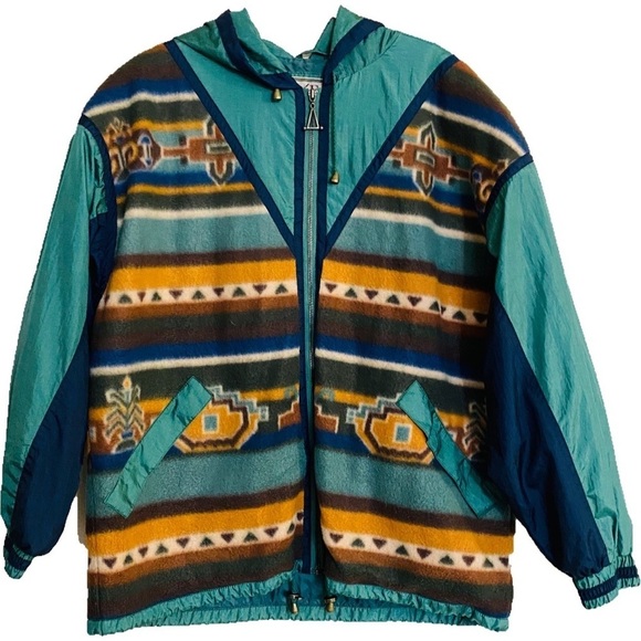 Vintage Other - Vintage 90s EAST WEST windbreaker jacket aztec southwest print size small